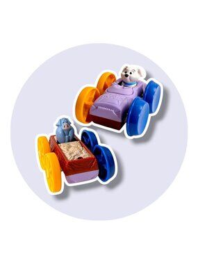 101 Dalmatians Disney Vintage 1997 Action Figure Toy: Puppy and Pig Flip Car